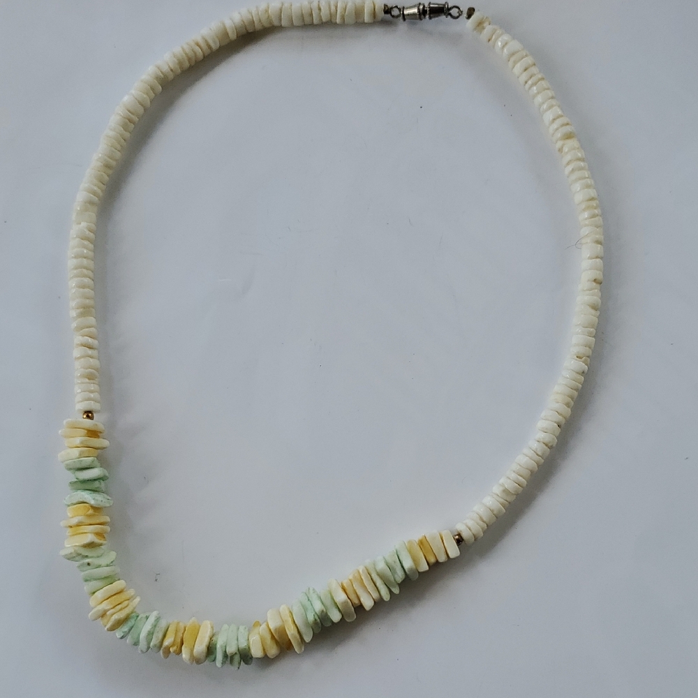Vintage Surfer Heishi Puka Shell Necklace